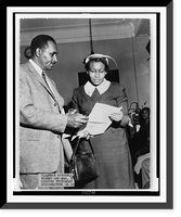 Clarence Mitchell, Director of the Washington Bureau, NAACP, and Mrs. Beatrice Young of Jackson, Mississippi, who testified before the Senate Subcommittee on Constitutional Rights last week Vintage