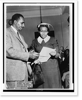 Clarence Mitchell, Director of the Washington Bureau, NAACP, and Mrs. Beatrice Young of Jackson, Mississippi, who testified before the Senate Subcommittee on Constitutional Rights last week Vintage