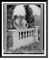 Mr. and Mrs. Joseph Medill McCormick, half-length portrait, standing behind balustrade, Vintage Print