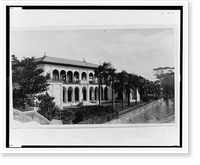 Historic Framed Print, New Port of Malacu&ntilde;an(?) from the river,  17-7/8" x 21-7/8"