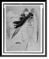 Angel of death overlooks trail of dying leading through snow-covered mountains, Antique Poster