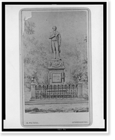 Drawing of Schiller monument in Marbach am Neckar, Germany.R. Wetzig, Ludwigsburg, Vintage Print