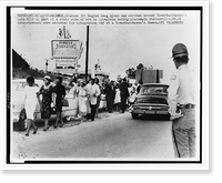 African Americans march outside a Howard Johnson's motor lodge in Raleigh, N.C. demonstrating for integration in eating establishments, Vintage Poster