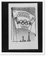 Moscow Olympics 1980.Herblock, Antique Poster