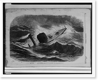 The United States iron-clad monitor Weehawken" in the storm of 20th January.G. Perkins.", Vintage Print