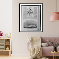 Historic Framed Print, Mr. J. Ross Browne, our artist correspondent at large" The iron-clad "Montauk" engaging the rebel Fort M'Allister,  in the Ogeechee River,  28th January,  1863.sketched by an officer of the "Da[...]",  17-7/8" x 21-7/8"