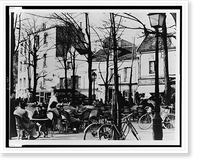 A winter scene at an outdoor cafe at the Place du Tertre, Montmartre, Paris, France, Antique Print