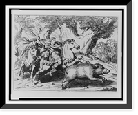 Historic Framed Print, L'Imperatore Trajano, alla caccia.Pinelli inv. e inc. Roma 1829.,  17-7/8" x 21-7/8"