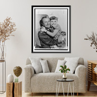 Robert Young and Lauren Chapin embracing, half-length portrait, seated, facing front Classic, Antique Wall Art