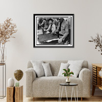 Historic Framed Print, Arcadia, Calif. April 1942. All baggage is inspected before newcomers enter the Santa Anita Park assembly center for evacuees of Japanese ancestry,  17-7/8" x 21-7/8"