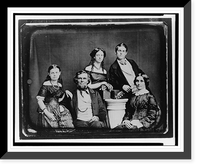 Benjamin family group portrait, posed around a column, Antique Poster