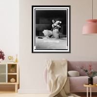 Action shot of Herb Brooks, right wing on U.S. Nationals ice hockey team, making a shot on the ice Classic, Antique Print