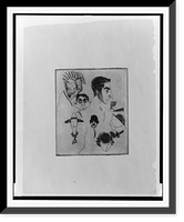 Caricature studies of Charlie Chaplin, Patsy Kelly, Eddie Cantor, William S. Hart, John Barrymore, and others, Antique Poster