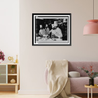 Historic Framed Print, Preparations on the wedding cake, in the White House kitchen,  17-7/8" x 21-7/8"