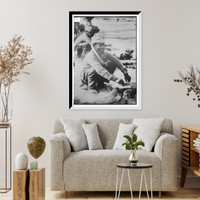 Historic Framed Print, Indian soldier cooking .  France,  17-7/8" x 21-7/8"