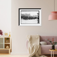 Open-air Mass, police traffic squad, Brooklyn Navy Yard, New York, Vintage Print