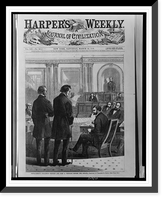 Historic Framed Print, Impeachment - Thaddeus Stevens and John A. Bingham before the Senate.sketched by Theodore R. Davis.,  17-7/8" x 21-7/8"