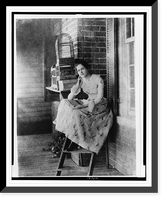 Historic Framed Print, [Edith Bolling Galt Wilson, full-length portrait, seated on porch(?), facing slightly left, at age 15],  17-7/8" x 21-7/8"