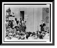 Robert F. Kennedy using megaphone to address a group of civil rights demonstrators at the Justice Department in Washington, D.C, Historic Reproduction