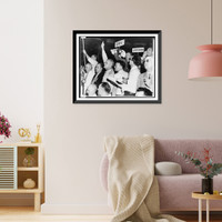 Historic Framed Print, Alabama delegates to the Democratic National Convention at Philadelphia, July 14, wave and shout as they seek recognition from the chairman,  17-7/8" x 21-7/8"