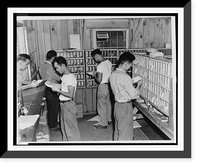 A view of one of the district post offices in a Japanese American detention facility, staffed by evacuees, Antique Print