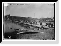 Historic Framed Print, Spahis cross bridge, Compiegne,  17-7/8" x 21-7/8"