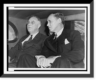 President Franklin D. Roosevelt (left) with Harry Hopkins in back seat of an automobile in Rochester, Minn., after visiting son James Roosevelt in hospital, Historic Print