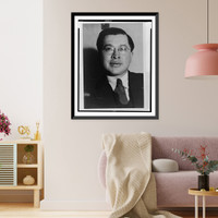 Historic Framed Print, [Wade Crawford, superintendent of the Klamath Indian Reservation, bust portrait, facing forward],  17-7/8" x 21-7/8"