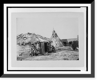 Tatar couple with a small boy in front of their home Classic, Vintage Wall Art