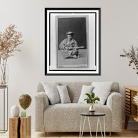 Historic Framed Print, [Full-length portrait of man, seated, facing front],  17-7/8" x 21-7/8"