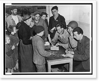 French refugees streaming from the battle areas of Normandy into this assembly center,, Vintage Print