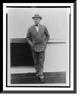 Historic Framed Print, [C.C. Pyle, full-length portrait, facing slightly left, aboard the S.S. Leviathan in New York],  17-7/8" x 21-7/8"