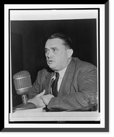 Ralph McGill, head-and-shoulders portrait, facing left, seated behind microphone testifying at Senate Foreign Relations Committee about Herbert Hoover's European recovery plan Classic Wall Art Pr