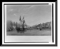 Historic Framed Print, Batiments en rade au moment du debarquement de la reine d'Angleterre (Septembre 1843).peint par Jugelet ; grav&eacute; par Chavane.,  17-7/8" x 21-7/8"