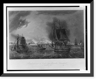 Historic Framed Print, Bombardement de Cadix, par l'escadre Fran&ccedil;aise 23 Septembre 1823.peint par Gr&eacute;pin ; grav&eacute; par Chavane.,  17-7/8" x 21-7/8"