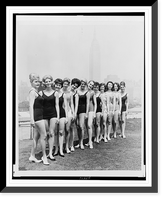 Historic Framed Print, Bevy of girls competing for Miss New York City title for Miss America contest at Grace Darwin Airline Hostess School, 477 First Ave..World Telegram & Sun photo by Al Ravenna.,  17-7/8" x 21-7/8"