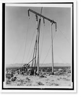 Men putting up high tension wires, Antique Wall Art