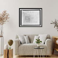 Historic Framed Print, [Kwikset house technical drawings. Plot plan],  17-7/8" x 21-7/8"