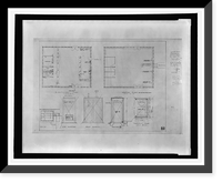 Historic Framed Print, [Kwikset house technical drawings. Electrical plan, heating plan, and utility house plan, section, and elevations],  17-7/8" x 21-7/8"