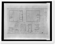 Historic Framed Print, [Kwikset house technical drawings. Electrical plan, heating plan, and utility house plan, section, and elevations],  17-7/8" x 21-7/8"