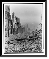 Rubble in the street and shells of buildings on the left in San Francisco following the 1906 Earthquake Classic, Historic Print