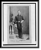 Historic Framed Print, [Captain Isidore Esslinger, Union officer in the 32nd Indiana Regiment, full-length portrait, standing, facing front],  17-7/8" x 21-7/8"