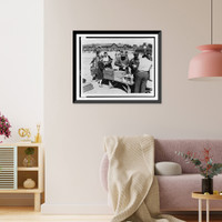 Military personnel receiving doughnuts and milk, Italy, Antique Wall Art