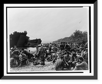 Marines on beach, preparatory to embarkation for New Britain, taken by the USS Nashville Classic, Vintage Wall Art