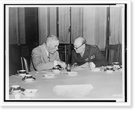 Historic Framed Print, A Crimean huddle. Mr. Roosevelt shows strain of overwork as he huddles with Mr. Churchill at Yalta.Signal Corps U.S. Army.,  17-7/8" x 21-7/8"
