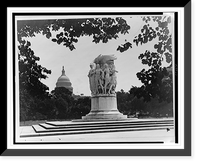 Historic Framed Print, [Meade Memorial, formerly at the Botanical Gardens, with the Capitol dome in background, Washington, D.C.].photo by Underwood & Underwood.,  17-7/8" x 21-7/8"