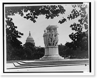 Historic Framed Print, [Meade Memorial, formerly at the Botanical Gardens, with the Capitol dome in background, Washington, D.C.].photo by Underwood & Underwood.,  17-7/8" x 21-7/8"