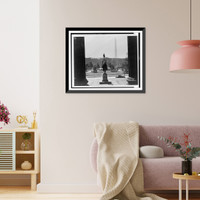 Historic Framed Print, [View from the South Portico of the Treasury Building showing statue of Alexander Hamilton, the Sherman Monument, and the Washington Monument in the distance, Washington, D.C.],  17-7/8" x 21-7/8"