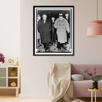 Grover Whalen (front left) escorting Sir Winston Churchill (r) down Pier 90 to the Queen Mary for his departure, Bernard Baruch (right rear) and others join them, New York City Heritage Wall Art