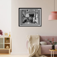 Daytona Beach, Florida. Bethune-Cookman College. Dr. Bethune saying goodbye to a group of students after resigning as president of the college, Vintage Wall Art